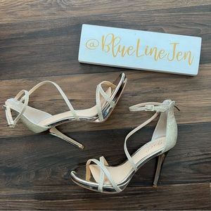 Jewel by Badgley Mischka Galen Metallic Strappy Sandals NWOT